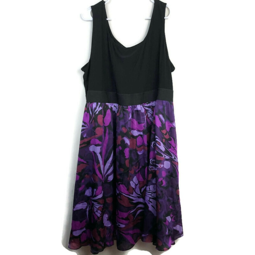 Lane Bryant Size 26/28 Black and Purple Dress